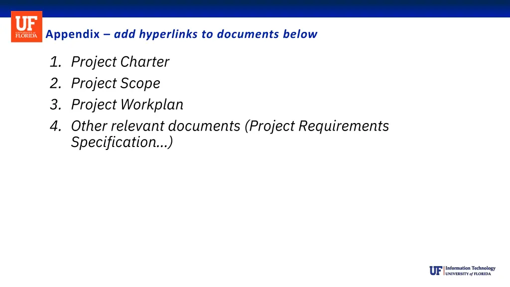 appendix add hyperlinks to documents below