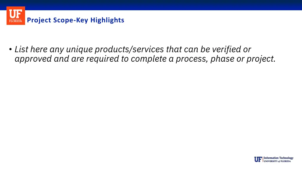 project scope key highlights