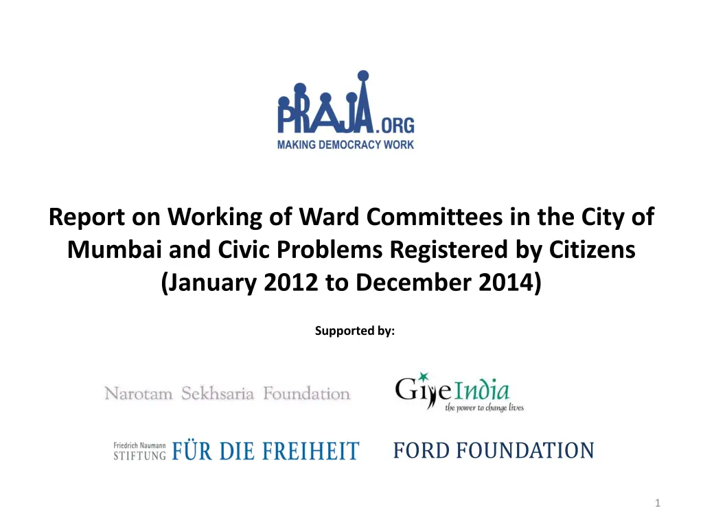 report on working of ward committees in the city