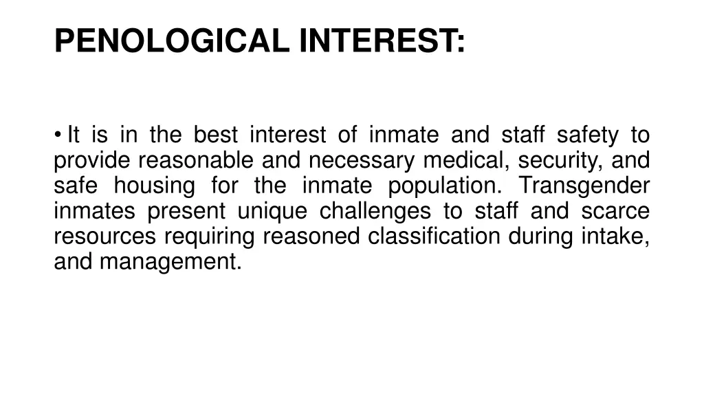 penological interest