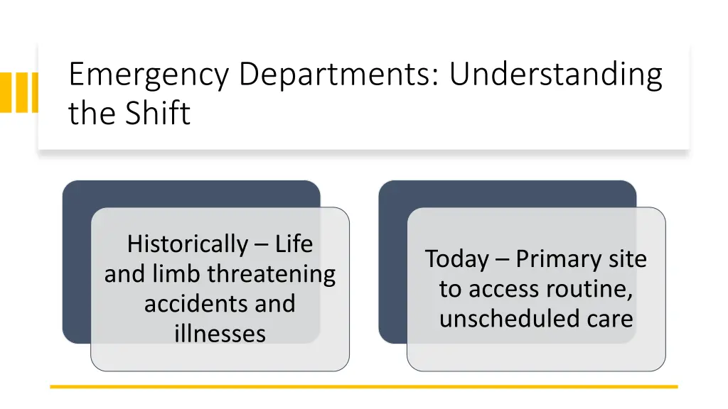 emergency departments understanding the shift
