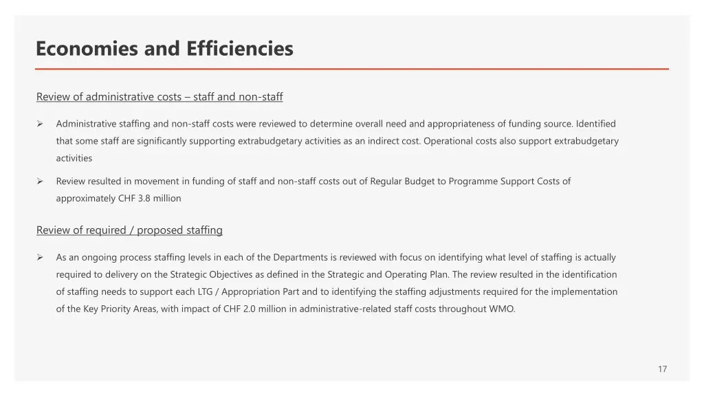 economies and efficiencies 1