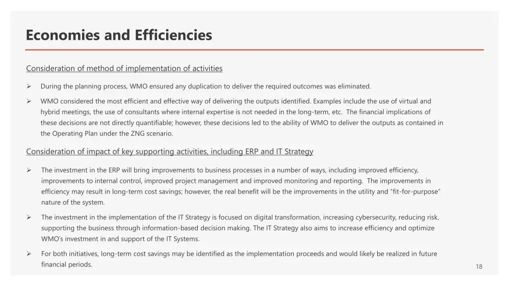 economies and efficiencies 2