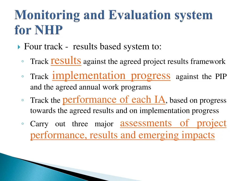 four track results based system to track results
