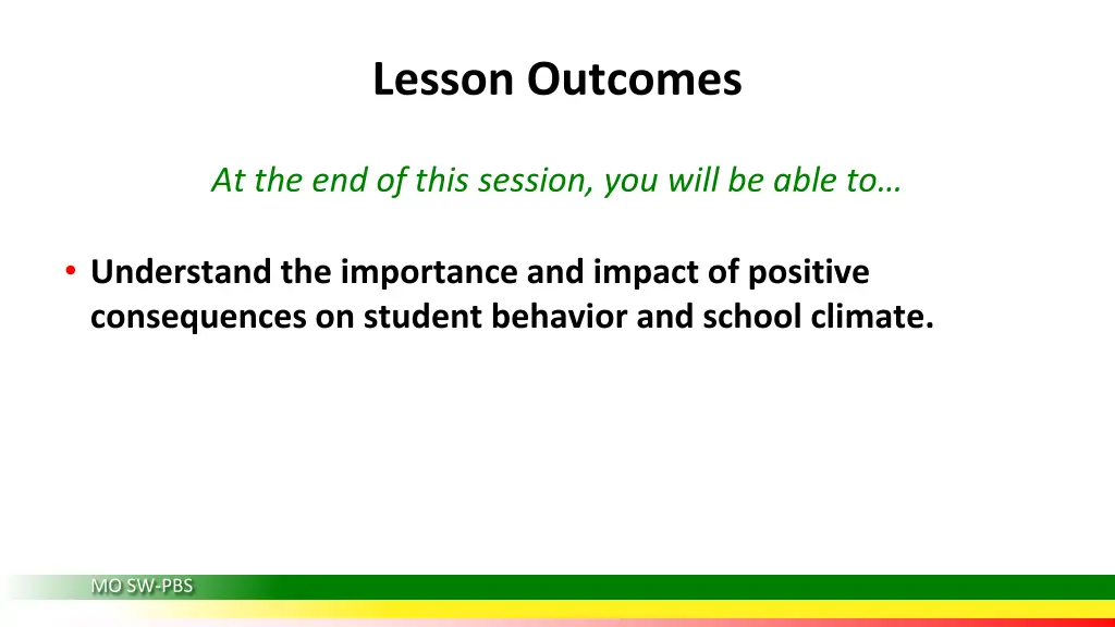 lesson outcomes