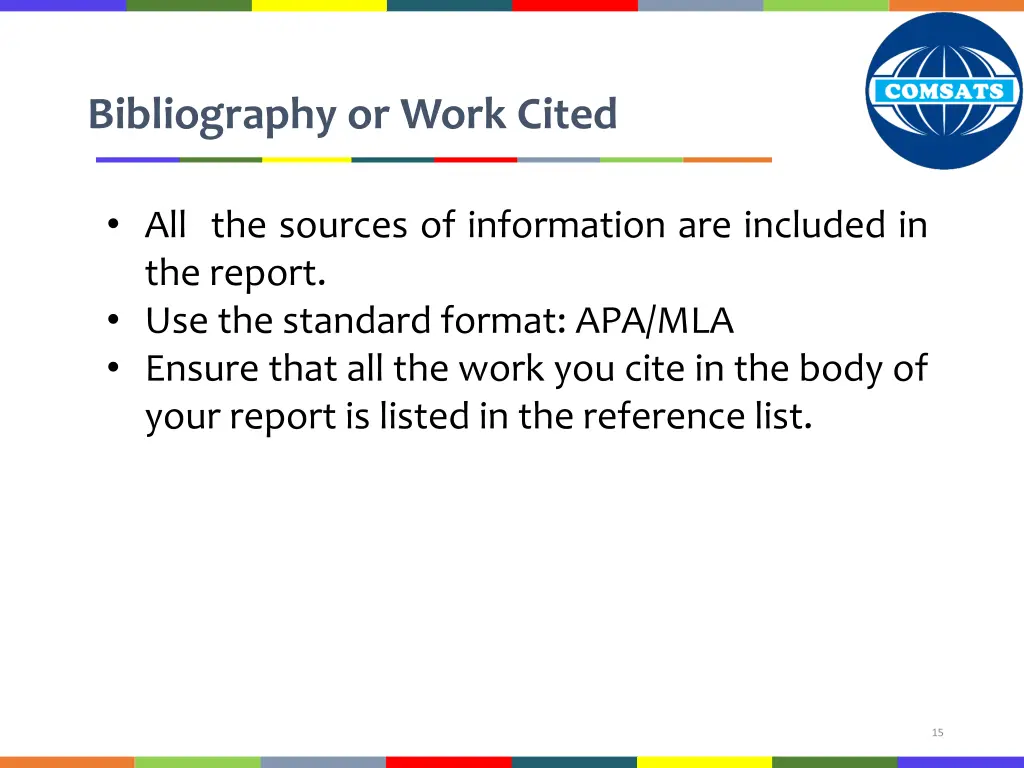 bibliography or work cited