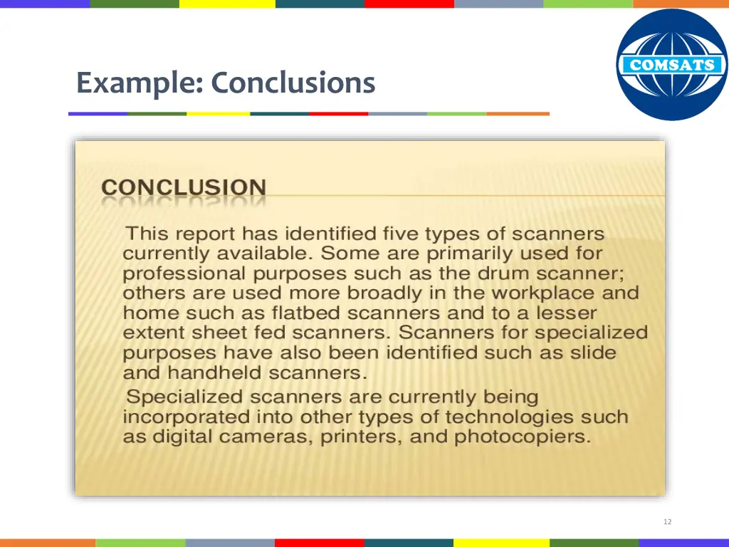 example conclusions