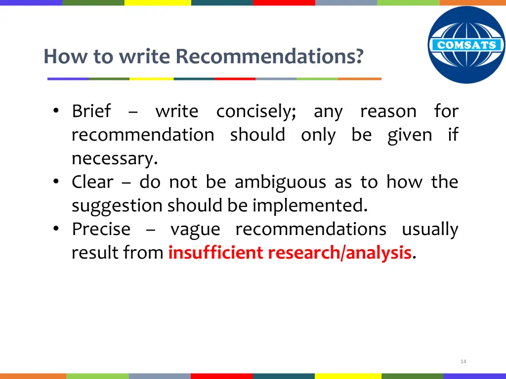 how to write recommendations