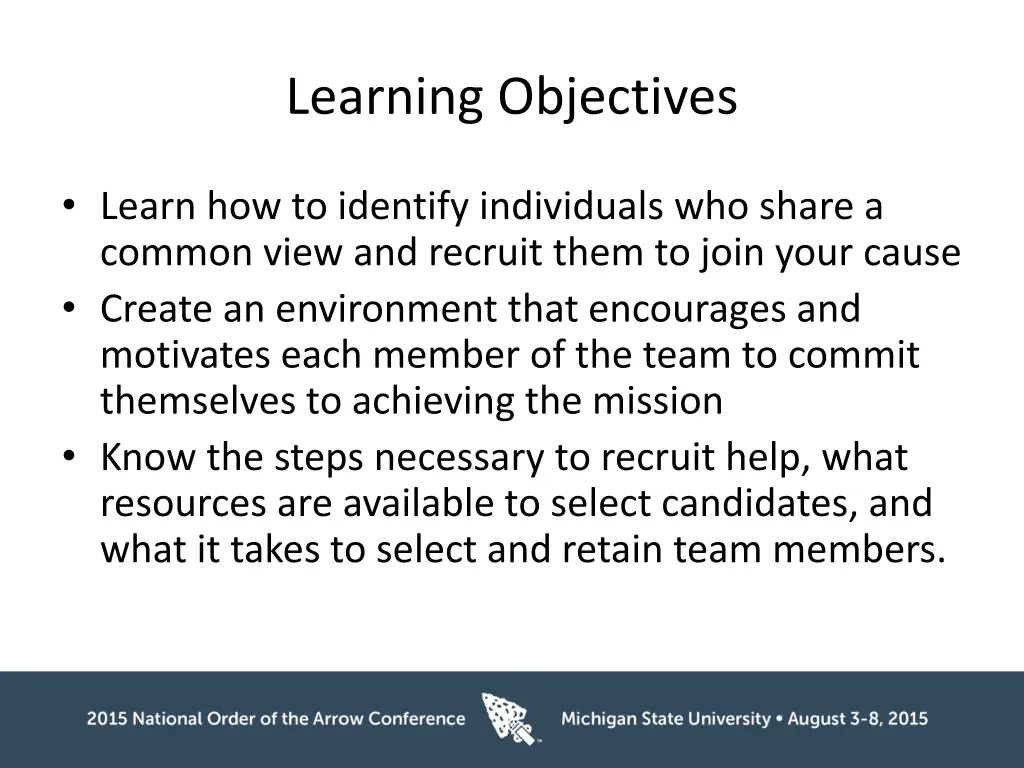 learning objectives