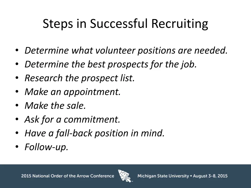 steps in successful recruiting