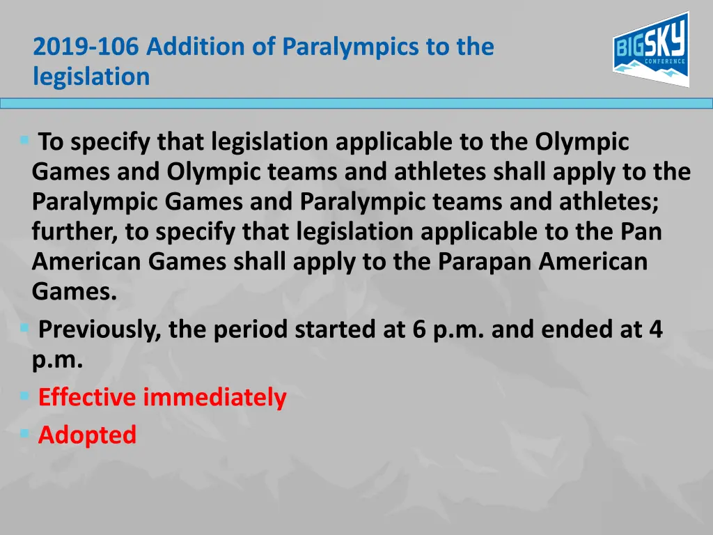 2019 106 addition of paralympics
