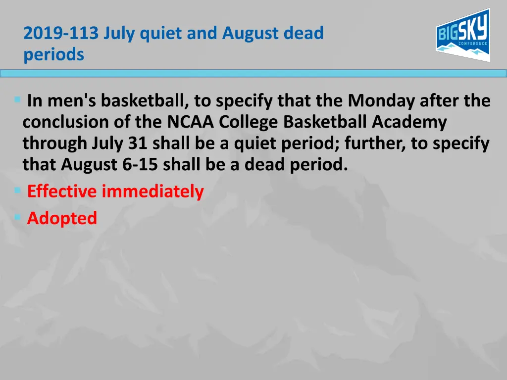 2019 113 july quiet and august dead periods
