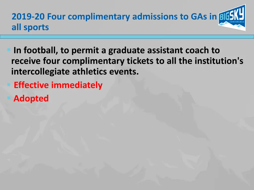 2019 20 four complimentary admissions