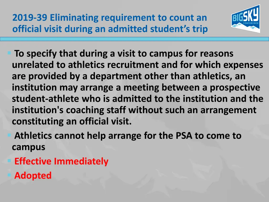 2019 39 eliminating requirement to count