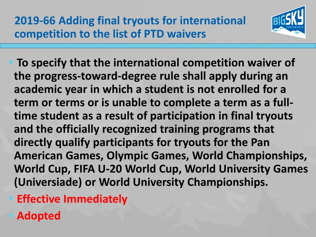 2019 66 adding final tryouts for international