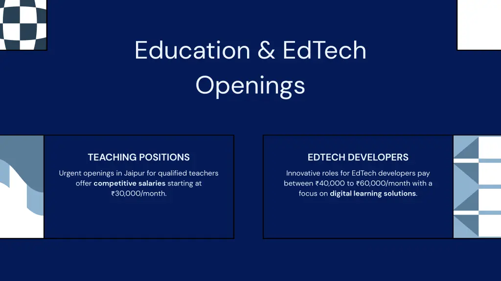 education edtech openings