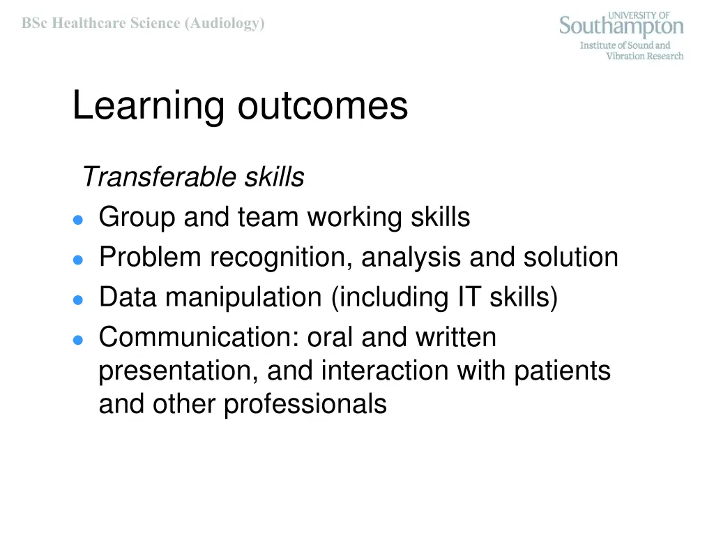 bsc healthcare science audiology 4