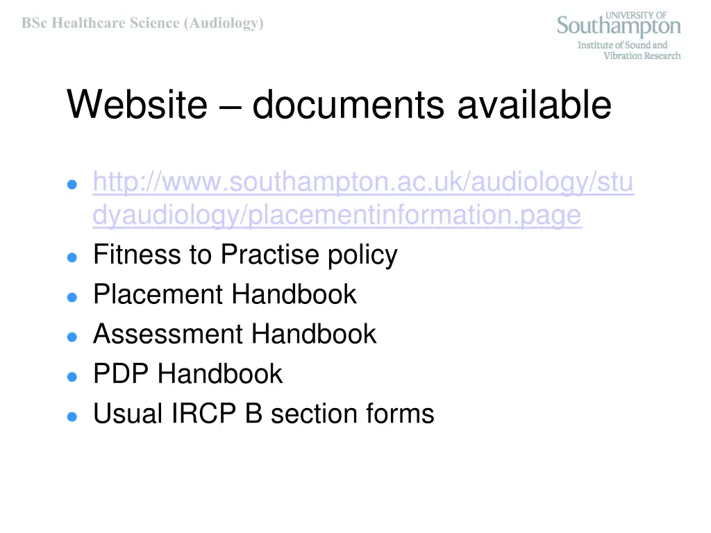 bsc healthcare science audiology 8