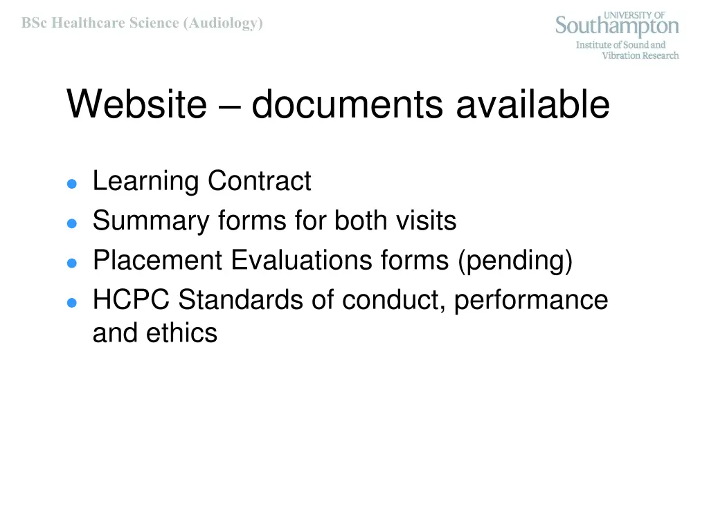 bsc healthcare science audiology 9