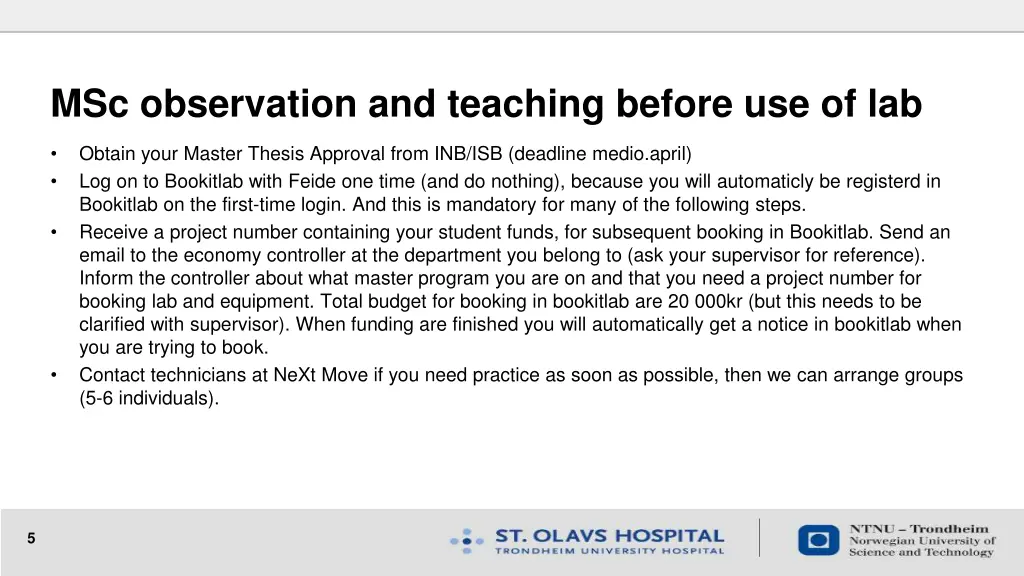 msc observation and teaching before use of lab 1