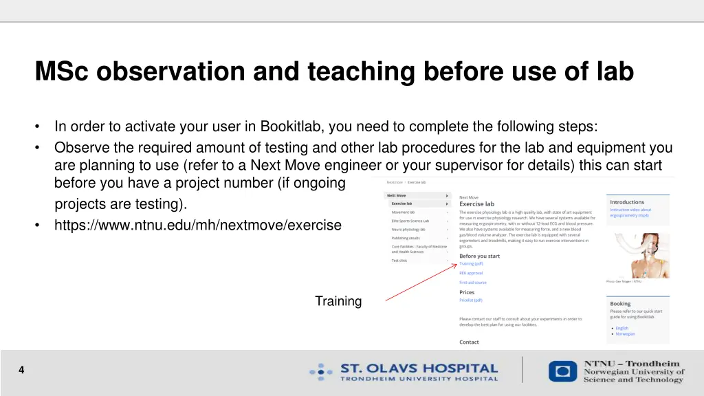 msc observation and teaching before use of lab