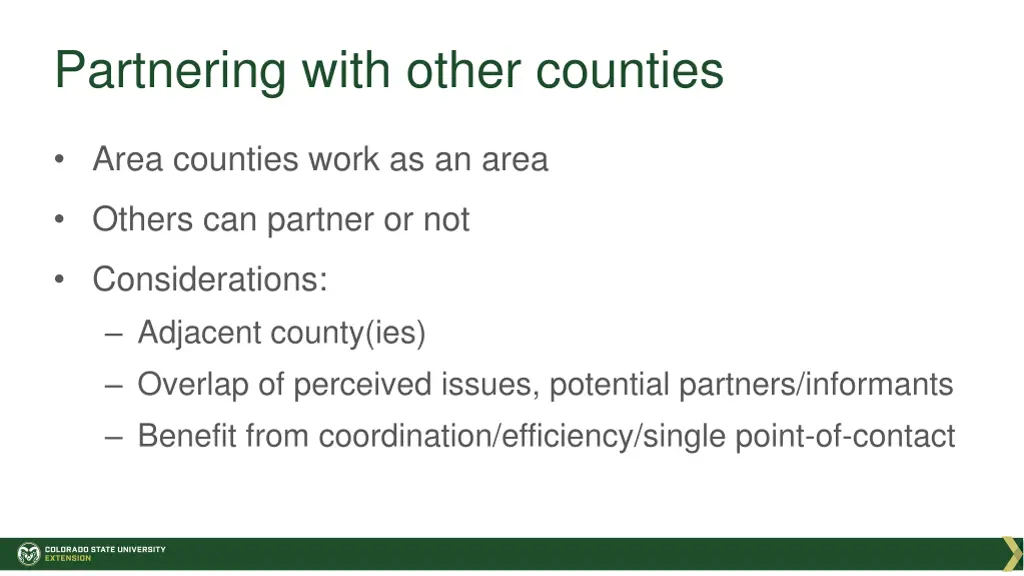partnering with other counties