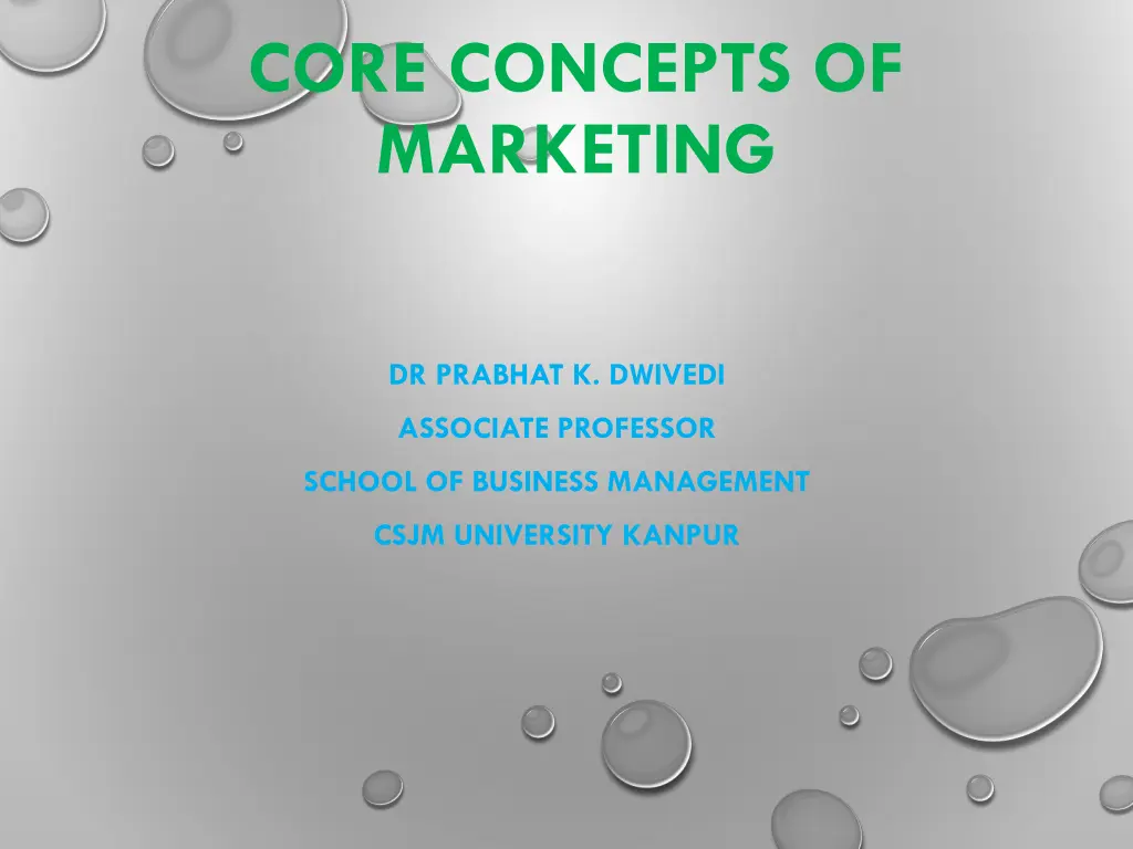 core concepts of marketing