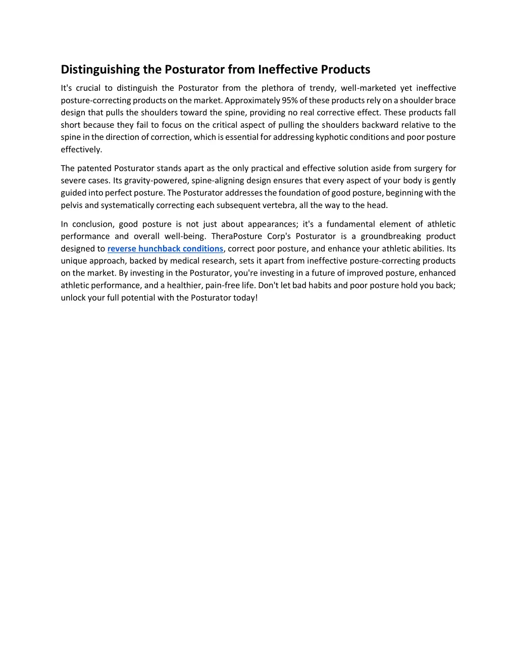 distinguishing the posturator from ineffective