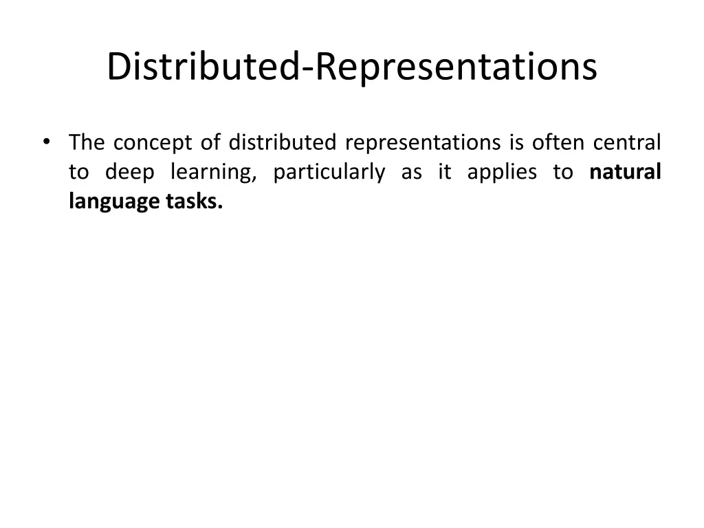 distributed representations