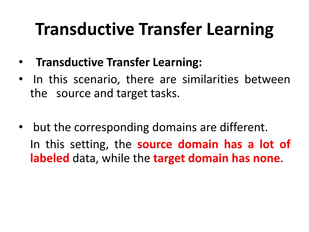 transductive transfer learning