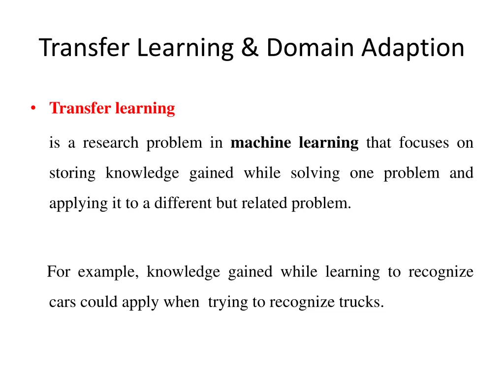 transfer learning domain adaption