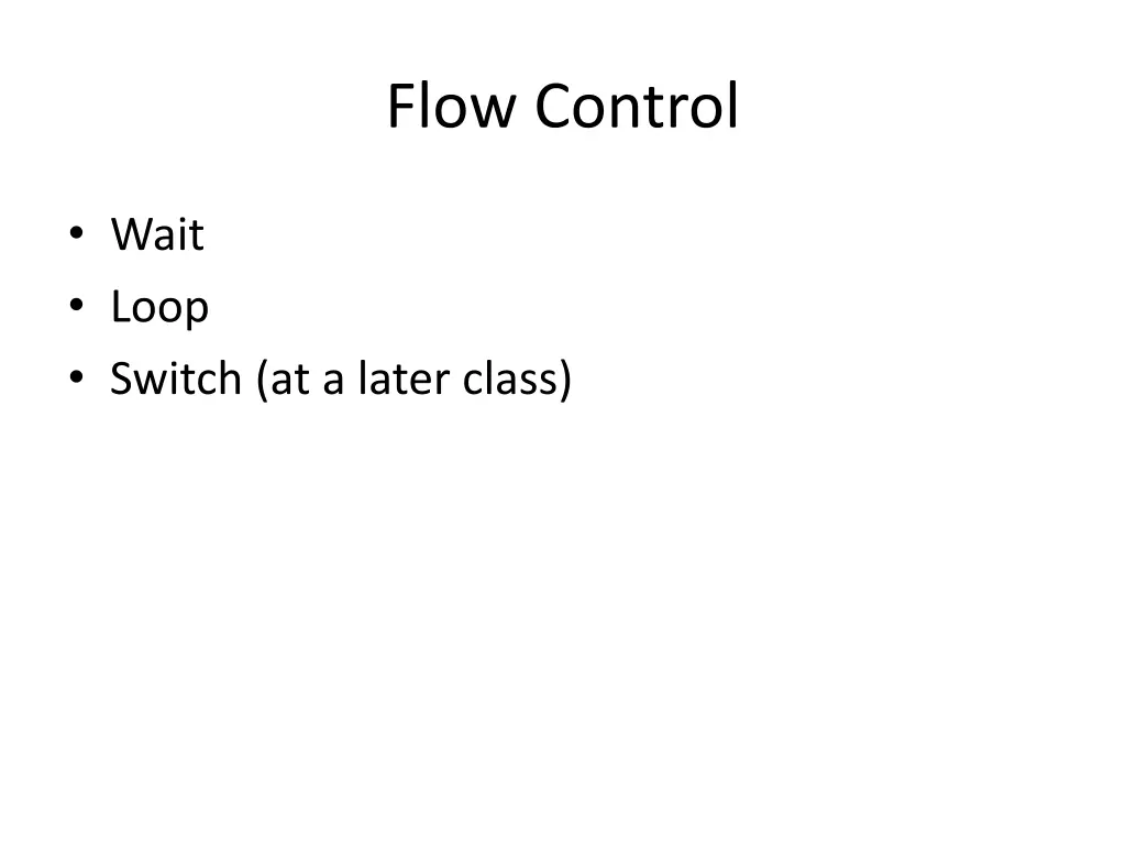 flow control