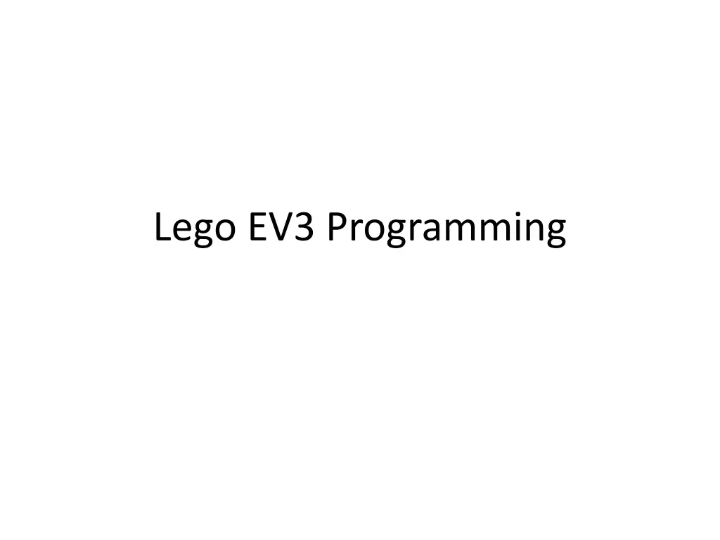 lego ev3 programming