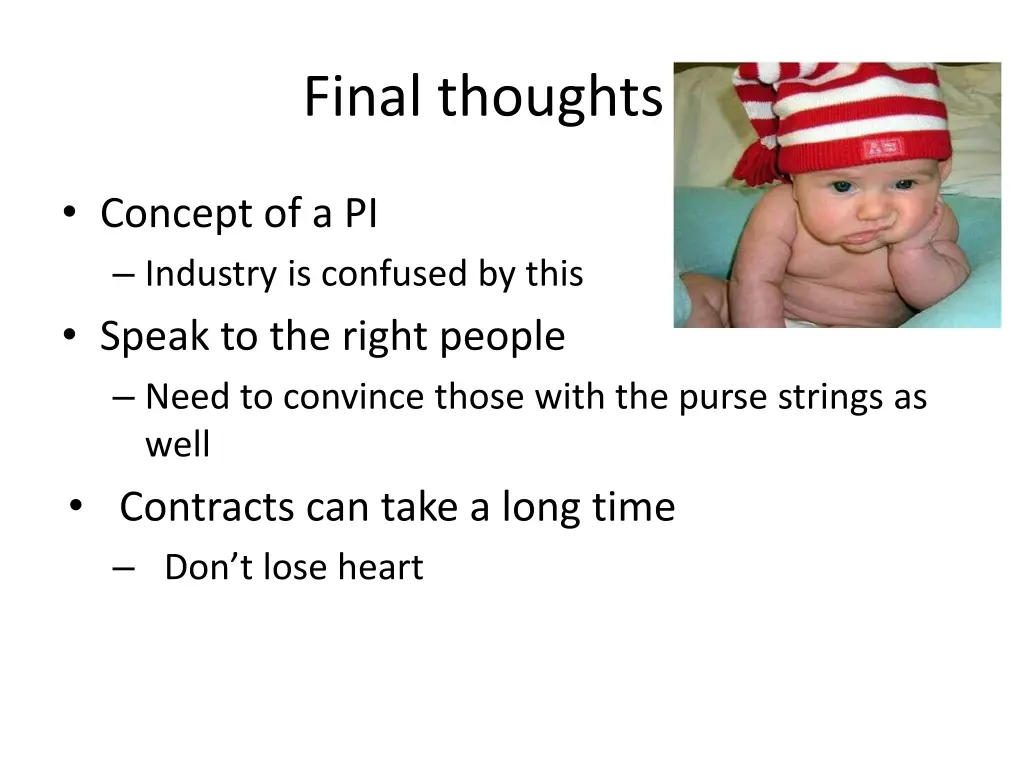 final thoughts