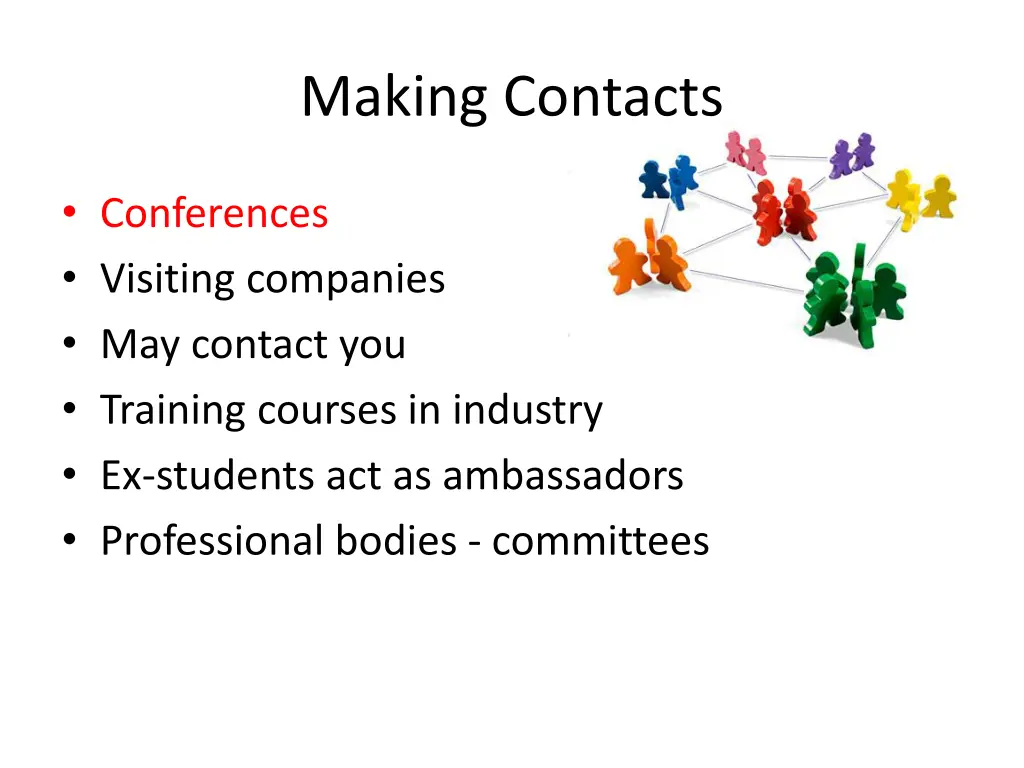 making contacts