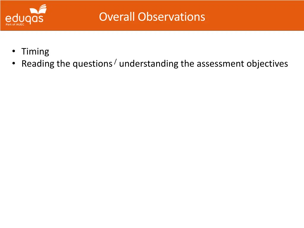 overall observations