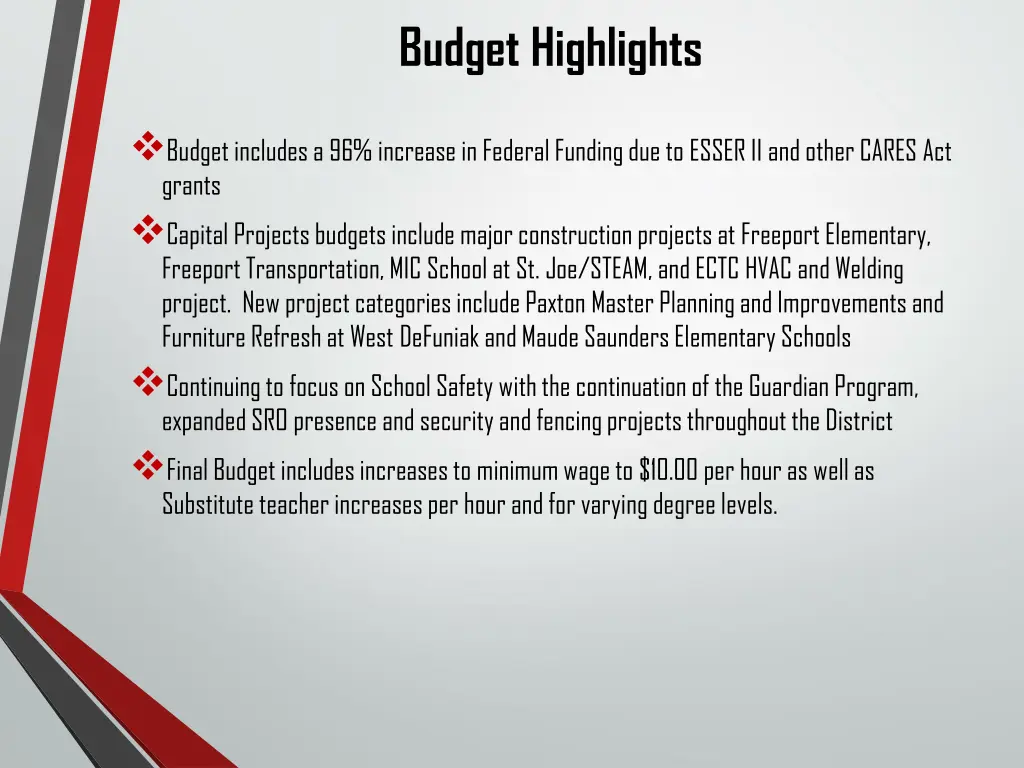 budget highlights 1