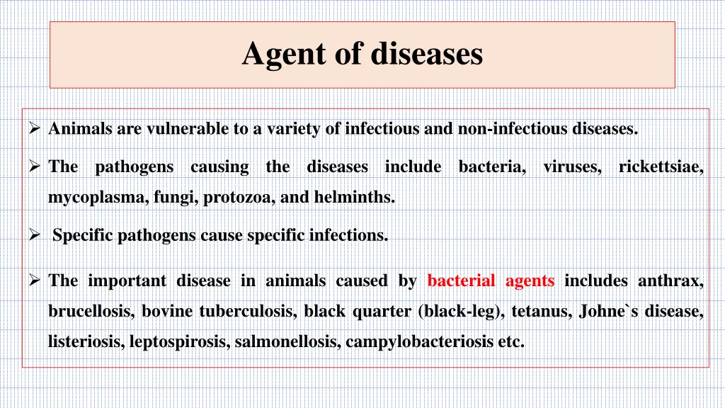 agent of diseases