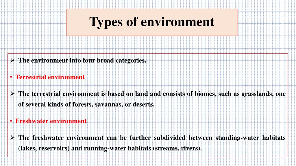 types of environment