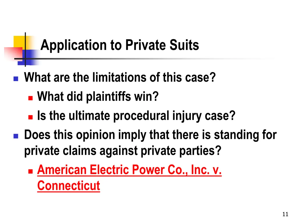 application to private suits
