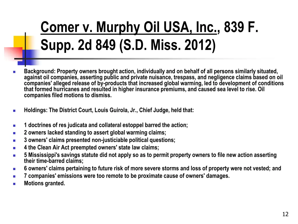 comer v murphy oil usa inc 839 f supp