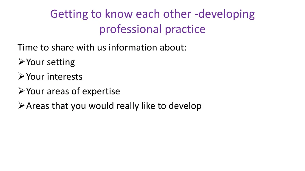 getting to know each other developing