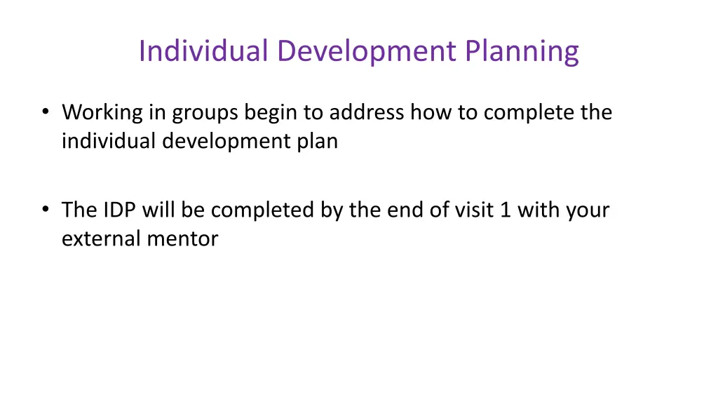 individual development planning