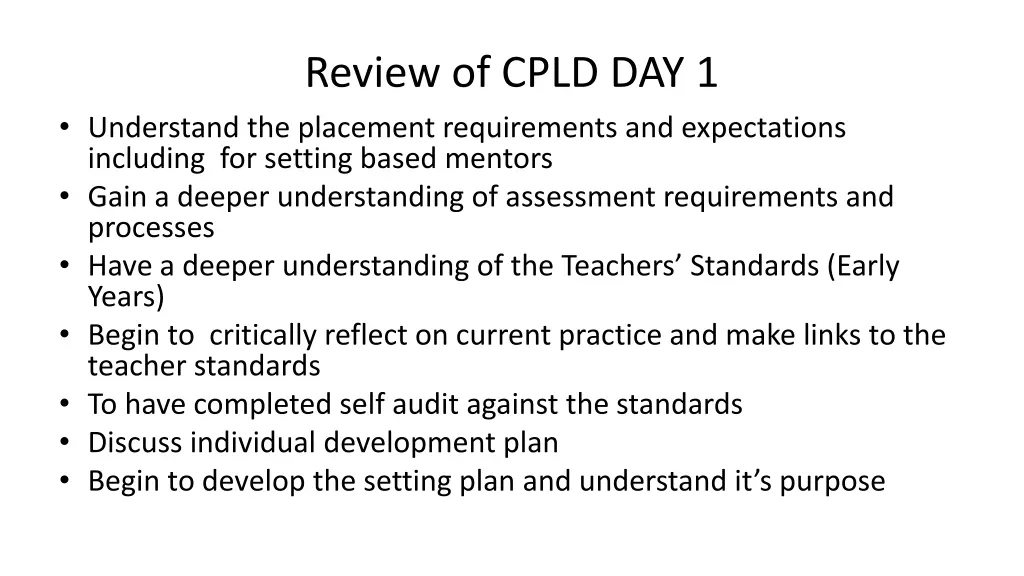 review of cpld day 1