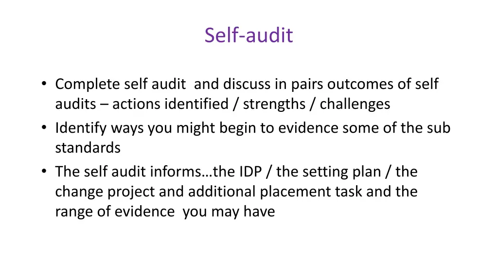 self audit