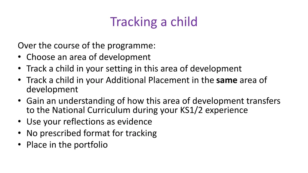 tracking a child
