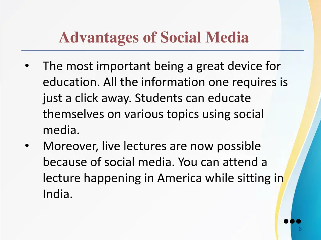 advantages of social media