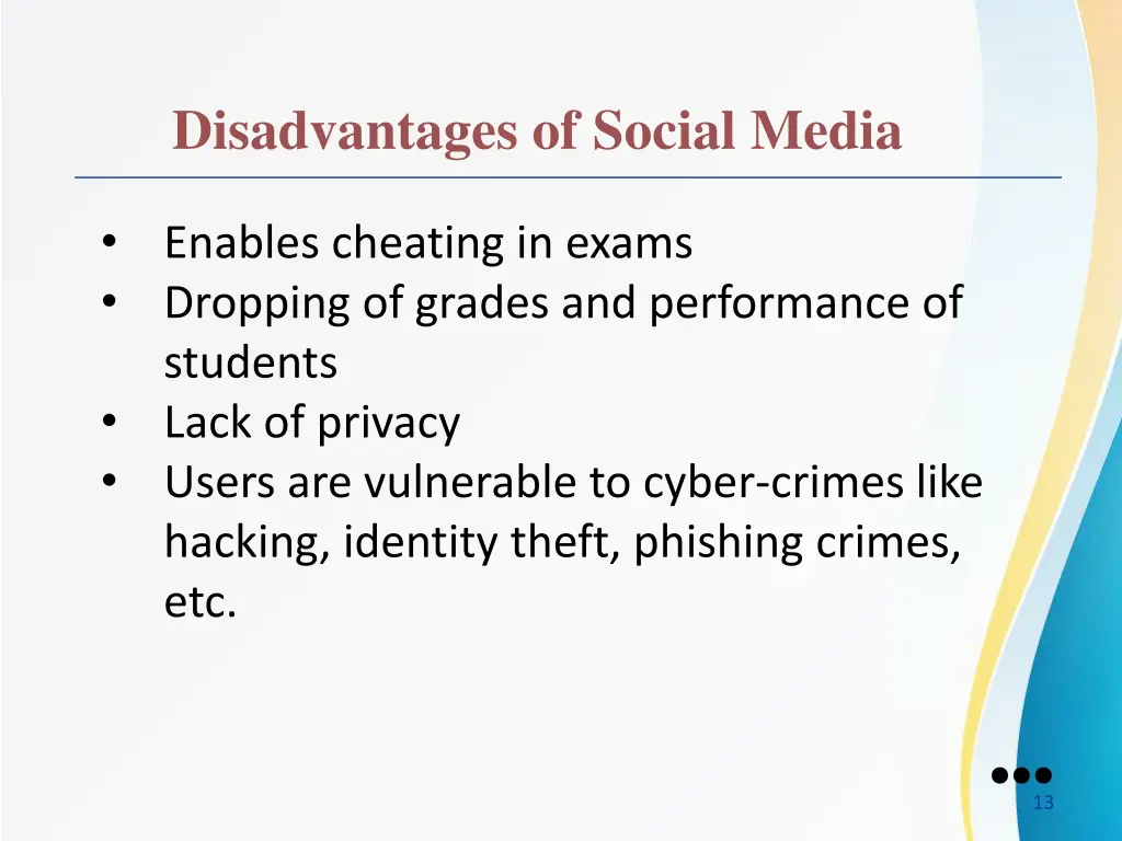 disadvantages of social media 3