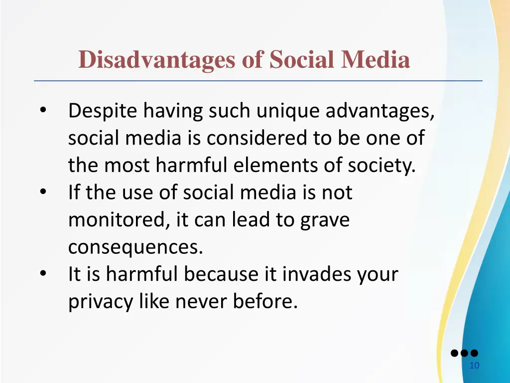 disadvantages of social media
