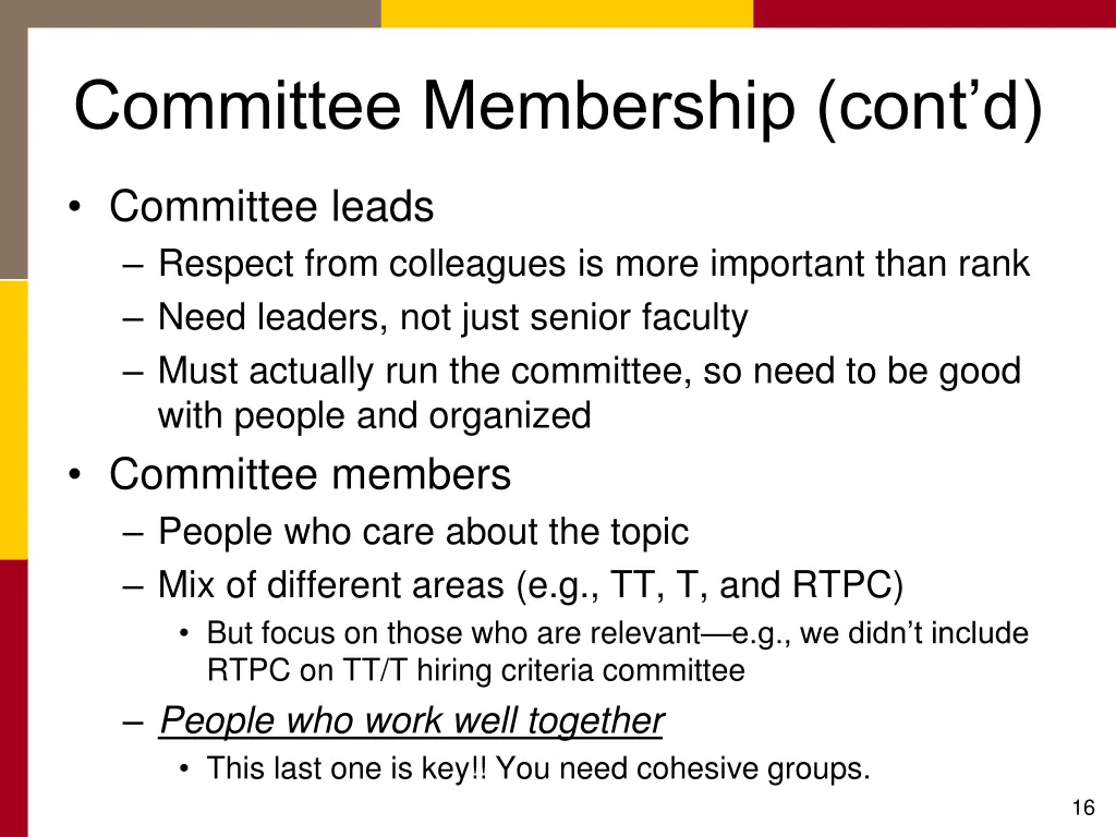 committee membership cont d